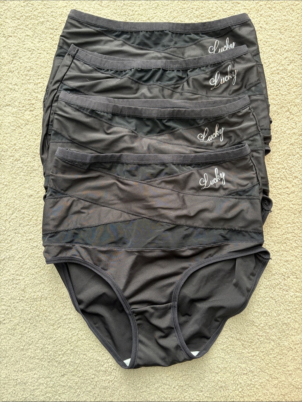 Lucky Brand Black High-Waist Briefs size large - 4 Pair.